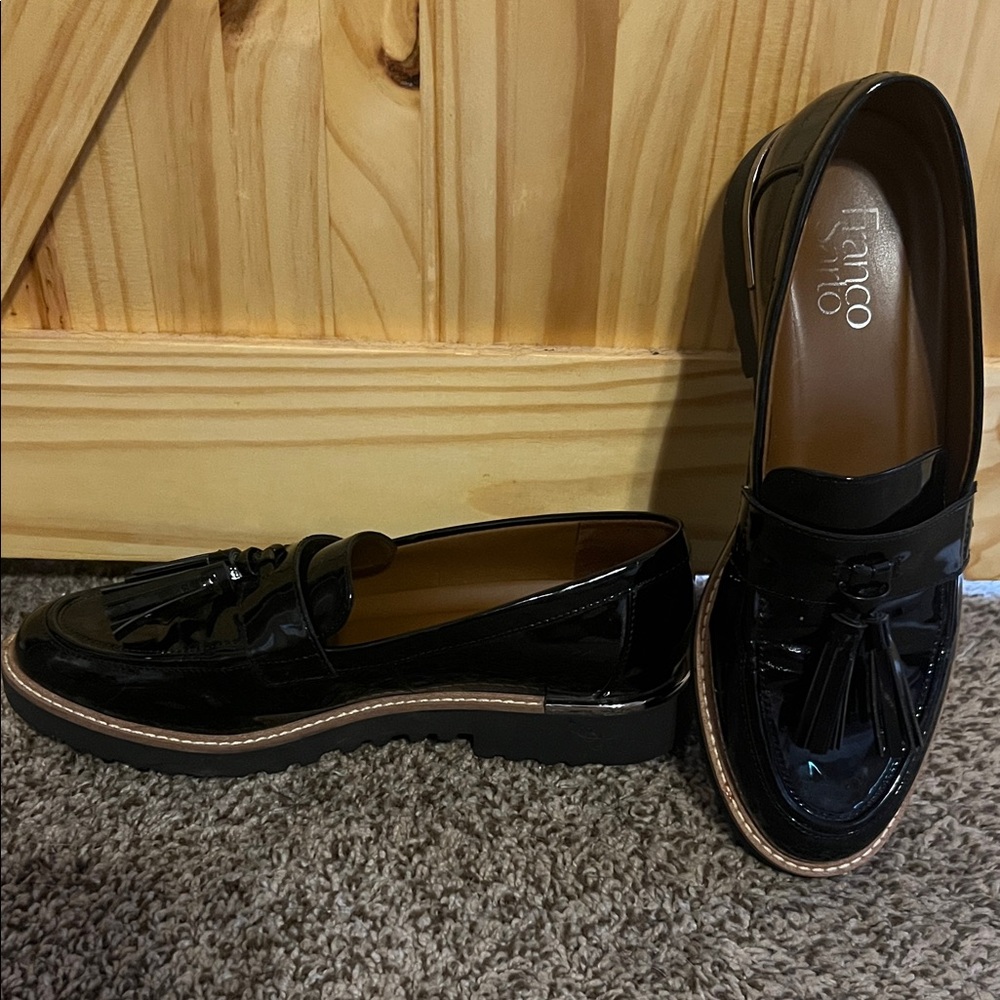 Franco Sarto Women’s Black Patent Loafers